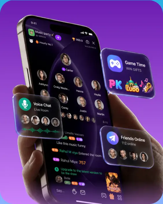 Voice chat room preview
